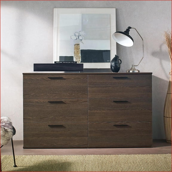 Dressers | Morgan Farmhouse Six-Drawer Jumbo Dresser | Espresso | Solid Wood