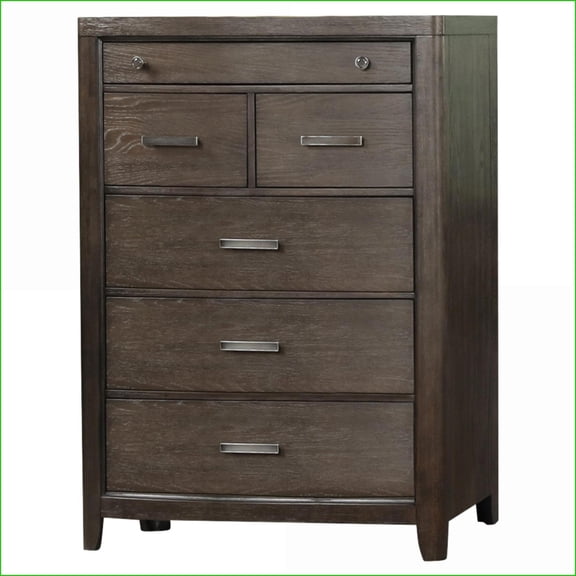 Dressers: Six Drawer with Cedar-Lined Bottom Drawer, Side-Mounted Guides | Antique Brown | Solid Wood+MDF