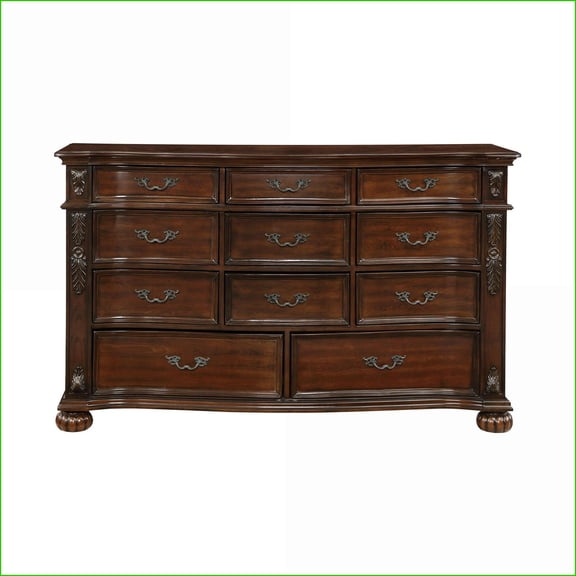 Dressers Traditional 11-Drawer Cherry Finish Birch Veneer | Cherry | Wood