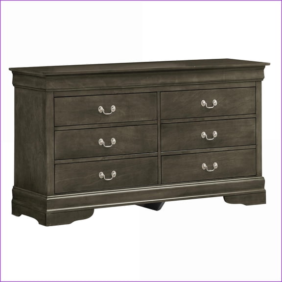 Dressers Traditional Louis Phillipe with Dovetailed Drawers | Gray | Particle Board