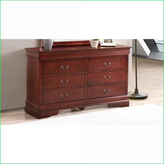 Dressers, Traditional LouisPhillipe G2100-D with Carved Bases | Cherry | Particle Board