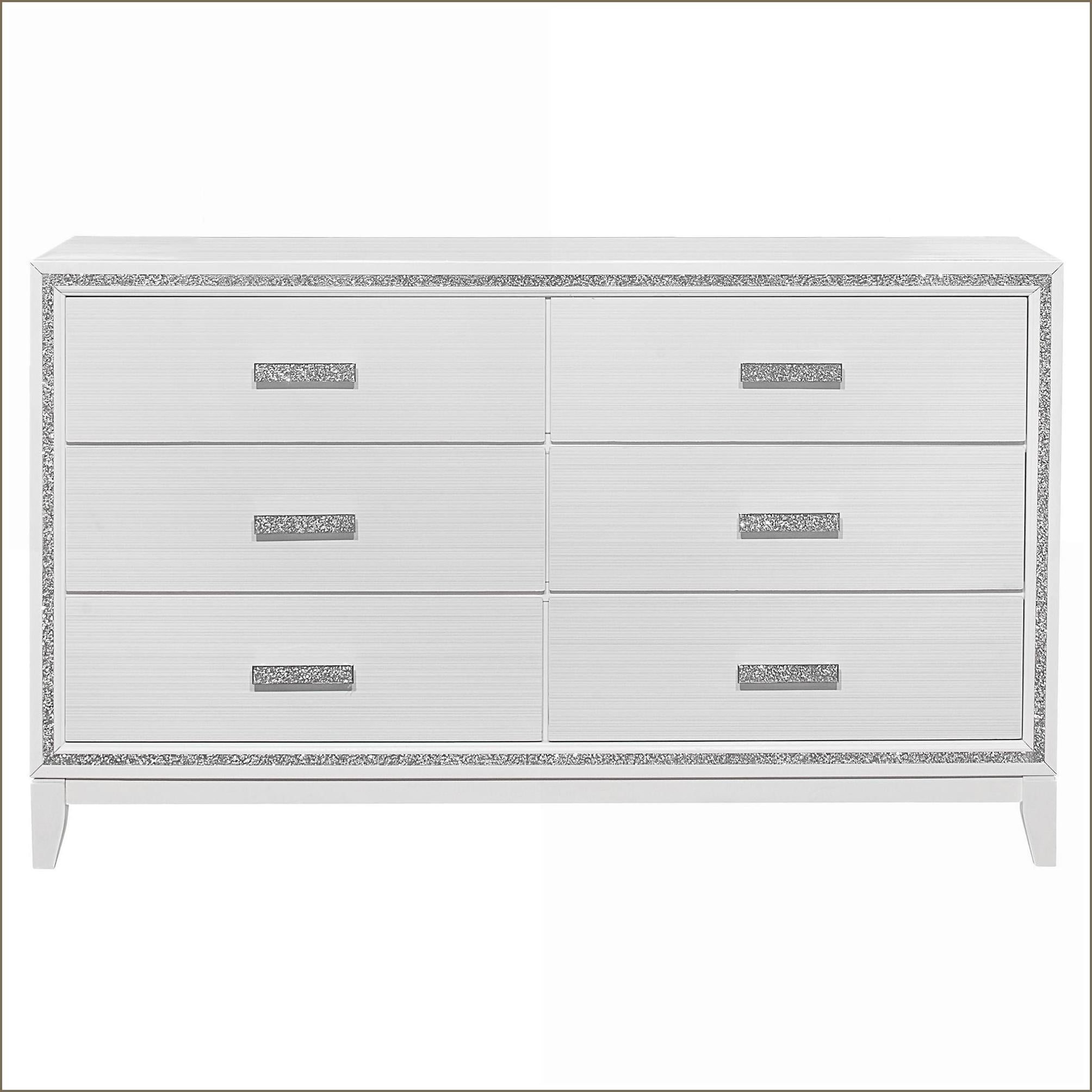 Dressers | Transitional Glam Glitter White Dresser with Spacious Drawers |  White | Engineered Wood - Walmart Business Supplies