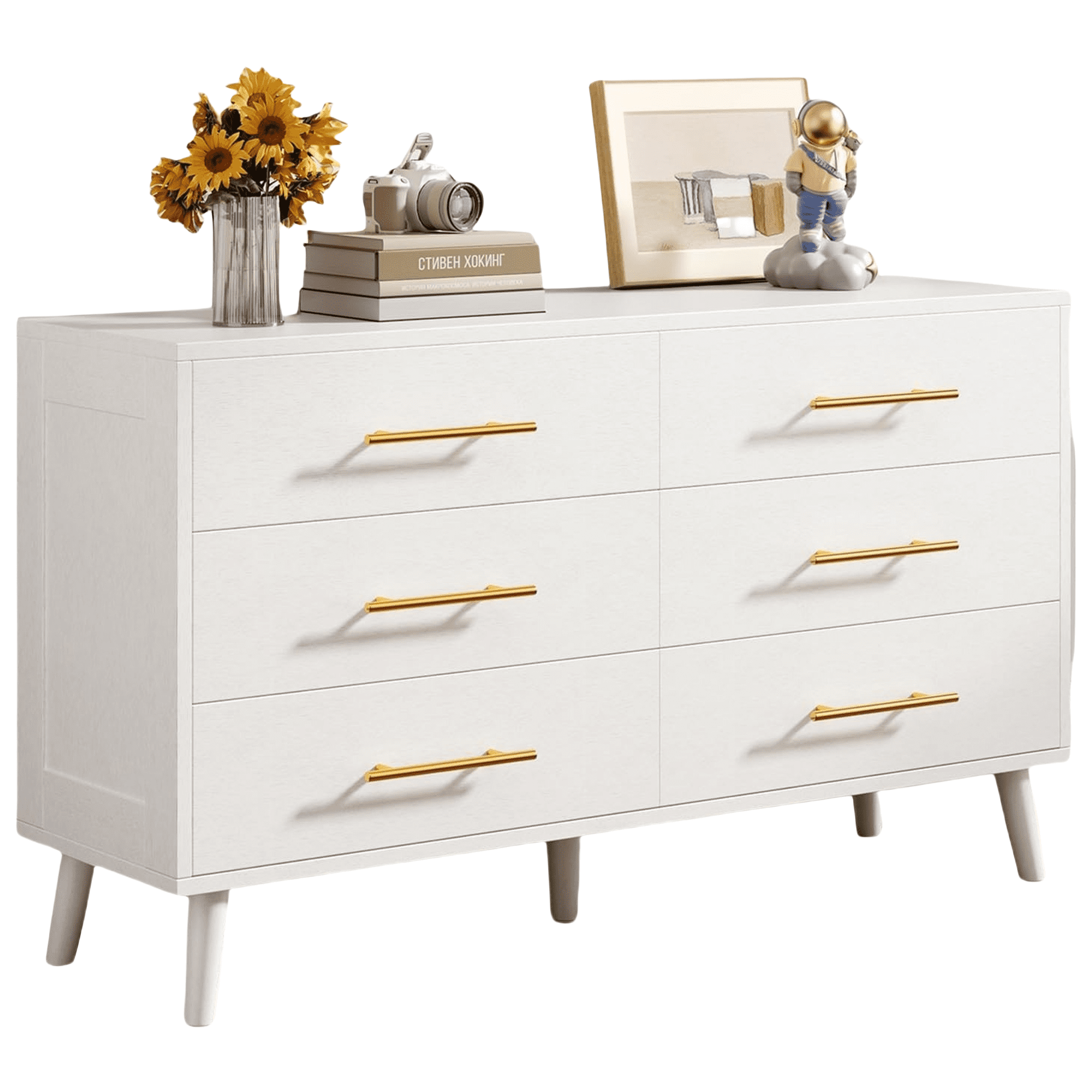 Dressers for Bedroom Lofka White Dresser and TV Stand with 6 Storage