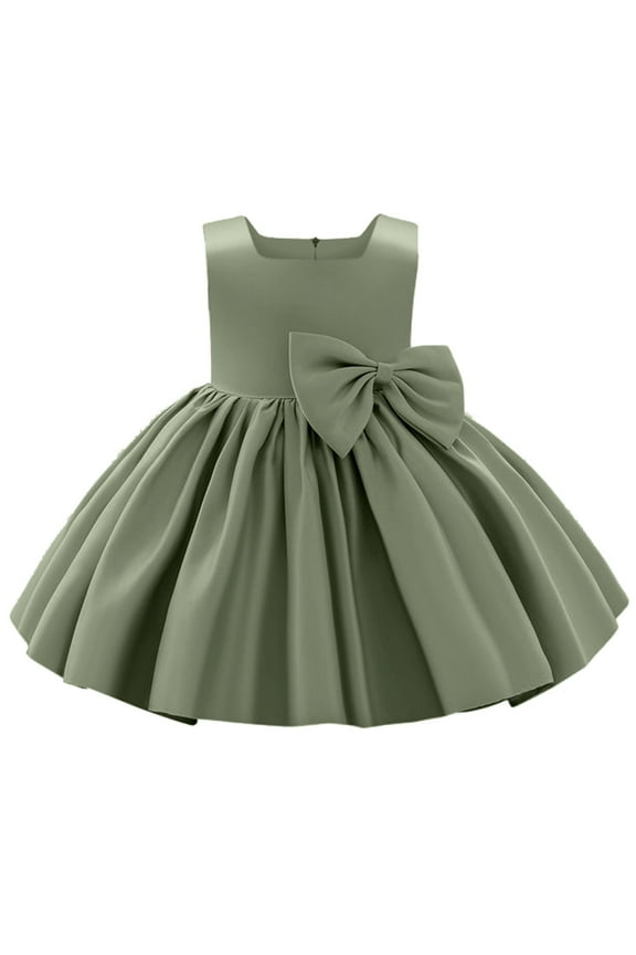 Dresses Baby Girl Dresses 0-3 Months Christmas Flower Girls Bowknot Tutu Dress for Kids Baby Wedding Bridesmaid Birthday Party Pageant Formal Dresses Toddler First Baptism Christening Gown