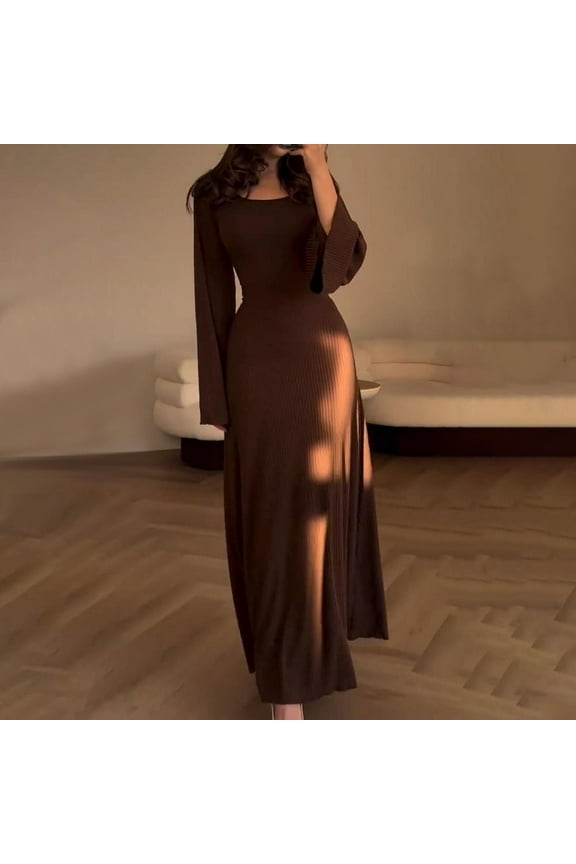 Dresses,Black Church Dresses for Women Casual Dresses for Women Winter Dresses with Sleeves Umgee Dresses for Women Linen Dresses for Women 2024,Brown M