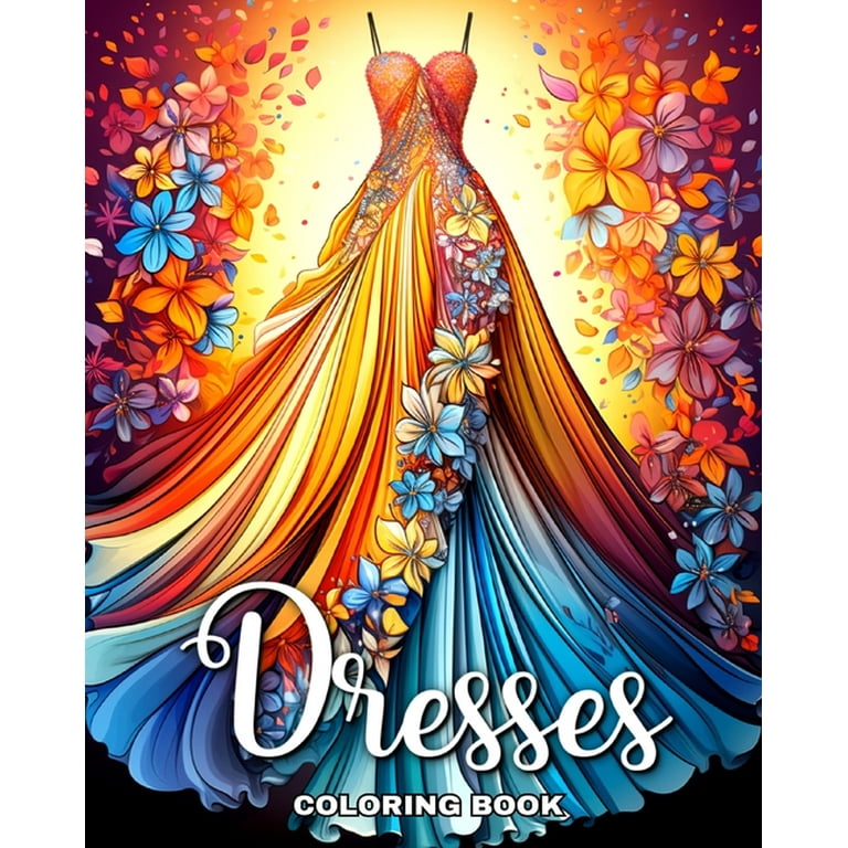 Beautiful dress coloring pages 2025