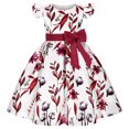 thumbnail image 1 of Dresses For Girls Casual Size 5 Years-6 Years Spring Summer Print Ruffle Sleeveles Wednesday Gifts Party Princess Dress Play Dress, 1 of 7