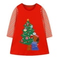 thumbnail image 1 of Dresses For Girls Long Sleeve Christmas Cartoon Prints Dress Dance Party Dresses Kids Girls Casual Dresses,Size 5-6 Years, 1 of 4