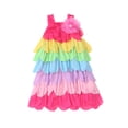 thumbnail image 1 of Dresses For Toddler Girls Summer Round Neckline Sleeveless Sun Casual Rainbows Party A-Line Baby Kids Spring Dance Sun Dress Sizes 6-7 Years, 1 of 7