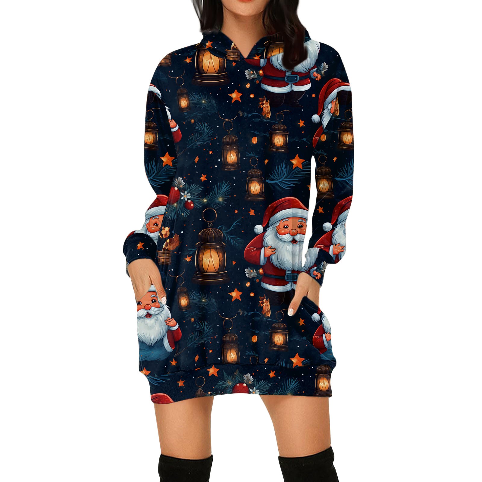 Dresses For Women 2024 Casual Spring Womens Fashion Christmas Print