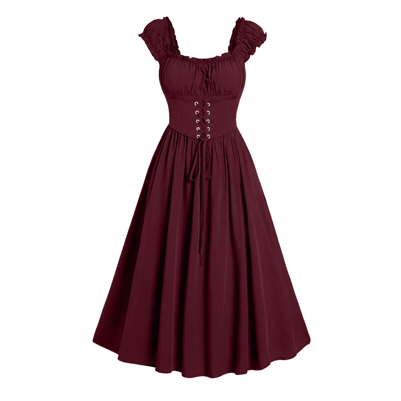 Dresses For Women 2025 Sevevn Women's Plus Size Lace Up Gothic Short Sleeve Shaping With Straps Long Dress Prom Dresses 2025
