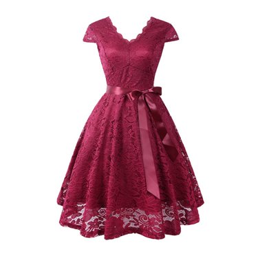 SHORT SLEEVE MOTHER OF THE BRIDE LACE DRESS - Walmart.com