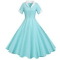 thumbnail image 1 of Dresses For Women Plus Size Women's 1950S Retro Dress Short Sleeve Vintage Swing Dress, 1 of 9