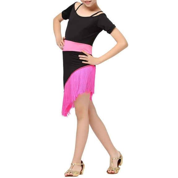 Dresses Girl Dresses Size 6 Long Girls Dresses for Performance and Outdoor Activities Solid Color Party Dress with Contrast Panels for Ages 4 9 Years Comfortable Playwear for Spring Summer Fall