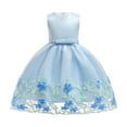 thumbnail image 1 of Dresses for Girls 18-24 Months A-Line Wedding Party Sleeveless Causal Floral Fit & Flare Adorable Daily Colorful Lightweight Delicate Blue Beach Dress, 1 of 7