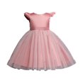 thumbnail image 1 of Dresses for Girls Sizes 12-18 Months A-Line Performance Party Bow Tulle Skirt Floral Fit & Flare Adorable Daily Colorful Lightweight Delicate Pink Princess Dress, 1 of 4