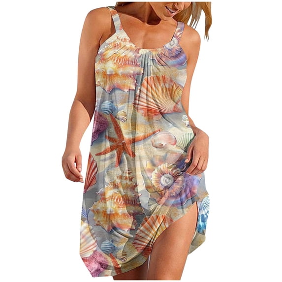 Dresses for Women 2024 Dresses for Women With Pockets, Women's Fashion Sexy Vintage Round Neck Sleeveless Printing Party Dresses Wedding Guest Dress Halter Neck Dress Returns And Refunds My Orders