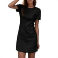 thumbnail image 1 of Dresses for Women 2025 Elegant Classy, Womens Dresses,Women's Flowy Summer Dress Round Neck Short Sleeve Comfortable Beach Lightweight Breathable Casual Outfit, 1 of 5