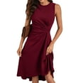 thumbnail image 1 of Dresses For Women 2025 Wedding Guest, Tank Dresses Cocktail Guest A Line Tunic Wrinkled Ruffle Dress Bags Gowns Night Dress Long Sleeve Short Dresses Indian Dresses Cocktail (S, Wine) ZMTing, 1 of 4