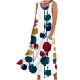 thumbnail image 1 of Dresses for Women Loose Casual Floral Printed Maxi Long Dress Plus Size Sleeveless Round Neck Dresses with Wide Pocket Summer Beach Boho Tank Dress Tshirt Dresses for Ladies, 1 of 5