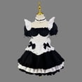thumbnail image 1 of Dresses Women Ndbuld Women's Short Sleeved Neck Chocolate Maid Outfit Cute Dress Set Deal of The Week Black XL, 1 of 5