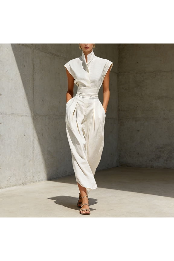 Dresses For Women Spring Dresses For Women Long Sleeve Neck Midi Dress High Waist Relaxed Fit Stretchy Soft Comfortable Workwear Casual Daily Dress White XL