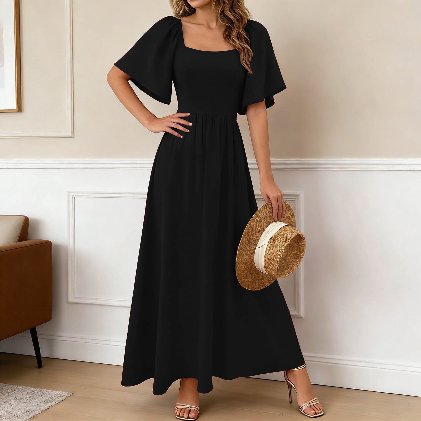Dresses For Women Spring Dresses For Women New Bohemian Square Neck ...