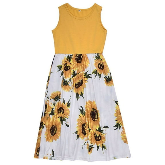 Dresses for Delicate Girls, Mommy and Me Dress Matching Outfits Floral Printed Sleeveless Tank Maxi Dress for Mother and Daughter