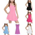 thumbnail image 1 of Dresses for Girl Solid Color Sleeveless Scoop Neck A-Line Tank Dress for Summer Vacation Beach Outing Teen Casual Boho Sundress, 1 of 4