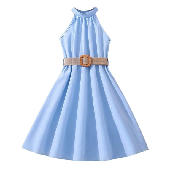 Dresses for Girls 10-12 School Dance Girls Dresses Ruffle Sleeve Tiered Casual Flowy Swing Tween Sundress with Pockets for Girls 5-13 Years