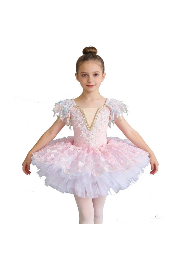 Dresses for Girls Ballet Tutu Dance Stage Performances with Flowy Skirt Bodice Kids Outfits