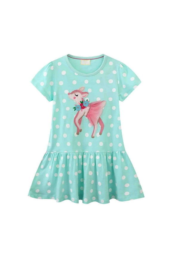 Dresses for Girls Coton Embroidery Applique Short Sleeve Y Kids Outfits