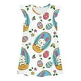 thumbnail image 1 of Dresses for Girls Easter Print Princess Gown Casual Wear Cute Kids Clothes, 1 of 2