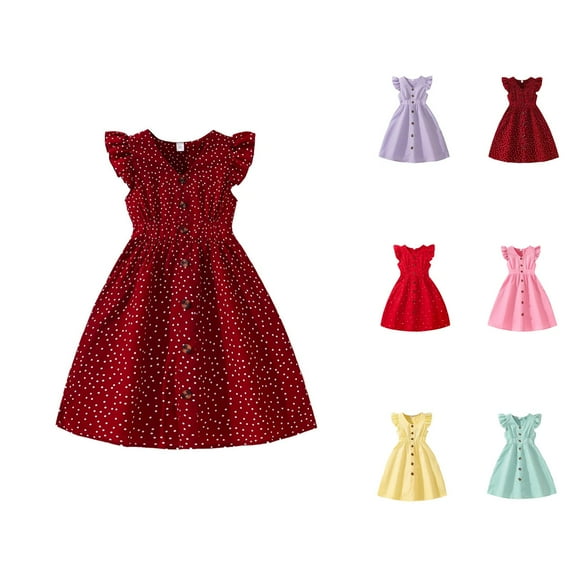 Dresses for Girls Formal Dresses for Girls Girls Summer Casual Dress Sleeveless A Line Button Down Ruffle Hem Striped Dresses 8 12 Years