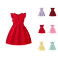 thumbnail image 1 of Dresses for Girls Formal Dresses for Girls Girls Summer Casual Dress Sleeveless A Line Button Down Ruffle Hem Striped Dresses 8 12 Years, 1 of 10