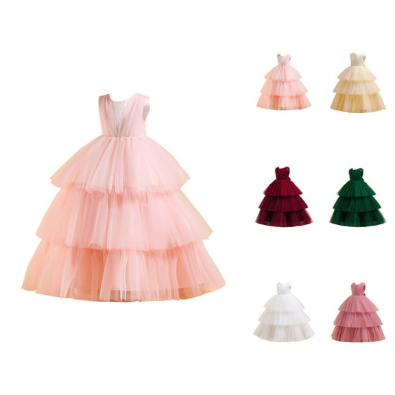 Dresses for Girls Girls Princess Dress Child Party Dress Girls Sleeveless Cake Fashion Sweet Dress Party Princess Dress Performance