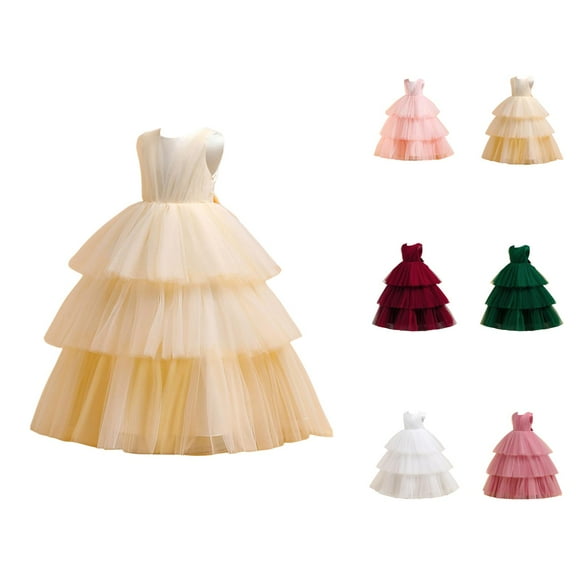 Dresses for Girls Girls Princess Dress Child Party Dress Girls Sleeveless Cake Fashion Sweet Dress Party Princess Dress Performance
