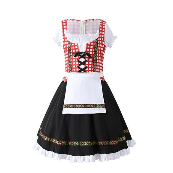 Dresses for Girls Kids Toddler Baby Spring Summer Print Oktoberfest Ruffle Short Sleeve Princess Dress Size 10 Y-12 Y