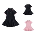 thumbnail image 1 of Dresses for Girls Princess Dress Child Kids Girls Short Sleeve Princess Dress Shirt Dresses, 1 of 4
