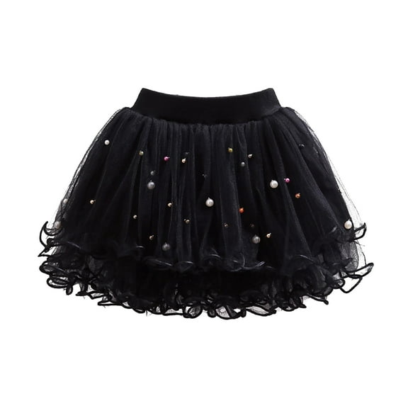 Dresses for Girls Spring Summer Solid Color Mesh Skirt Nailed Beads Children Skirt Tutu Base Princess Skirts Size 2 Y-3 Y