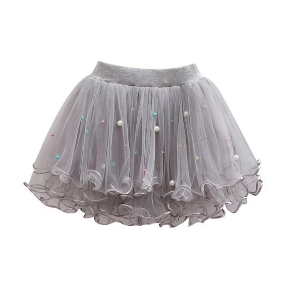 Dresses for Girls Spring Summer Solid Color Mesh Skirt Nailed Beads Children Skirt Tutu Base Princess Skirts Size 9 Y-10 Y