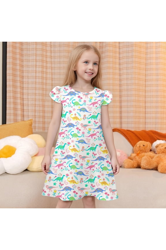 Dresses for Girls Summer Casual Sleeveless Loose Fit Home Wear Comfortable Kids Clothes