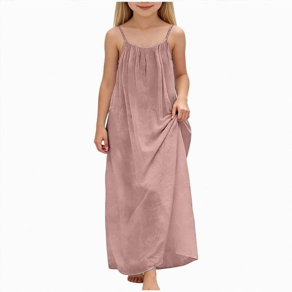 Dresses for Girls Summer Kids Cute Sleeveless Slip Dresses Straps Boho Beach