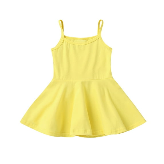Dresses for Girls Summer Sleeveless Solid Print Vest Kids Outfits