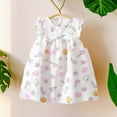 thumbnail image 1 of Dresses for Girls Summer Toddler Baby Girls Casual Floral Dress Flutter Sleeve Loose Breathable Dresses Little Girl Dresses White 1 Years-2 Years, 1 of 3