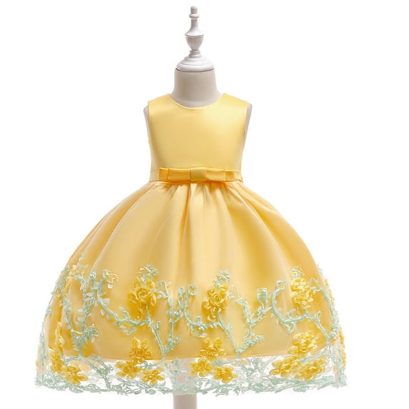 Dresses for Girls Wedding Party Children Sleeveless Causal Flower Kids Clothing
