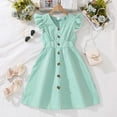 thumbnail image 1 of Dresses for Little Girls Ruffle Sleeve Casual Summer Princess Dresses A Line Dresses Fancy Girls Dresses for Girls 7-8 Years, 1 of 8