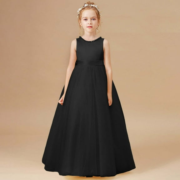 Dresses for Teen Short Sleeves Black Dress Girls Fall Dresses Birthday Dress Up Clothes for Girls 13-14Years