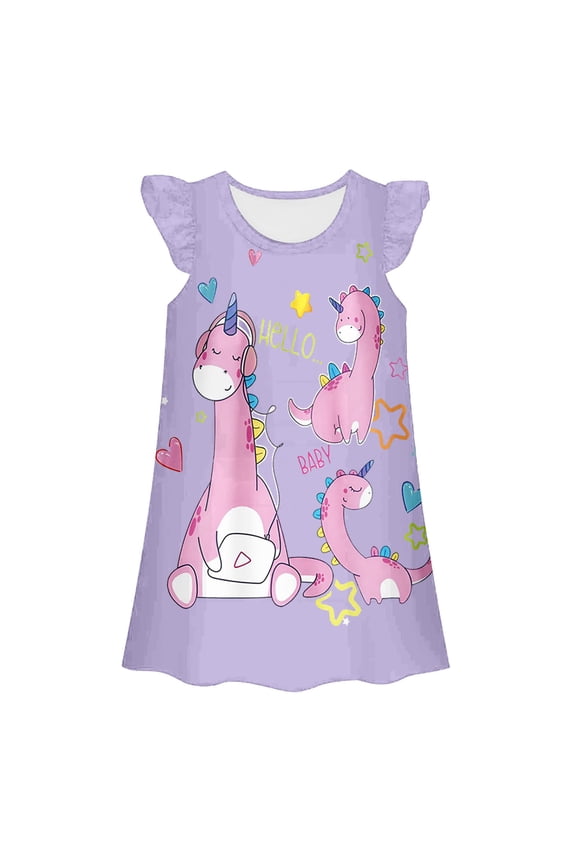 Dresses for Toddler Girls Summer Casual Round Neck Sleeveless Loose Fit Home PlayAge 3 10 Years Plus Size Dress Size 3-4 Years