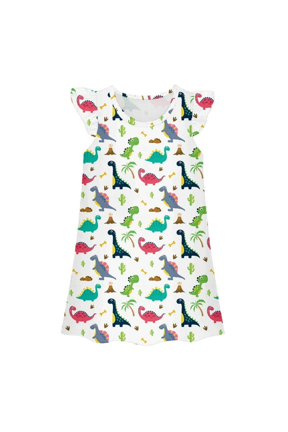 Dresses for Toddler Girls Summer Casual Round Neck Sleeveless Loose Fit Home PlayAge 3 10 Years Plus Size Dress Size 3-4 Years